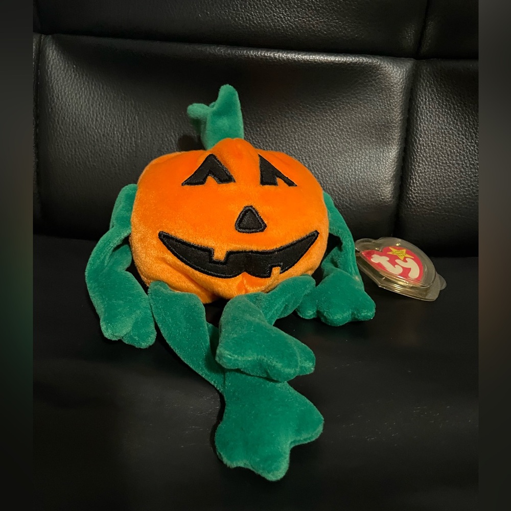 Ty 1998 Halloween Pumkin Beanie Baby Plush New With Tags!!